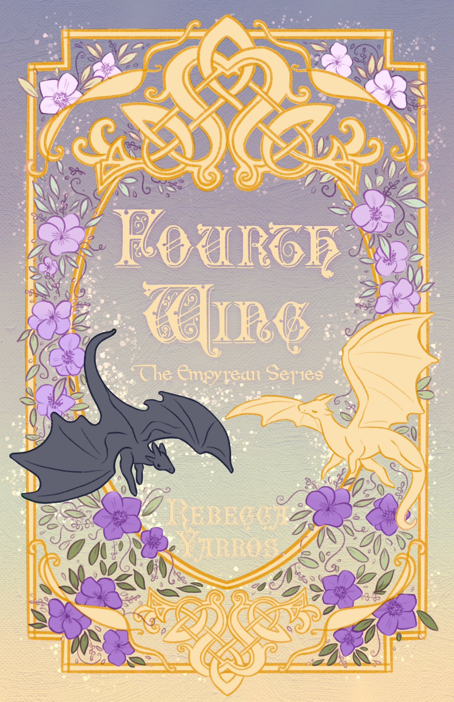 Fourth Wing Gold Foil Title Print