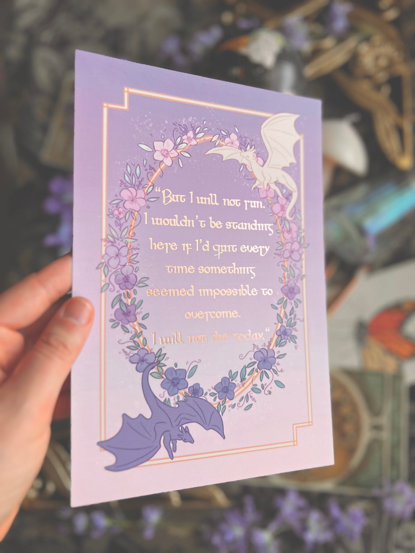 Fourth Wing Rose Gold Foil Prints
