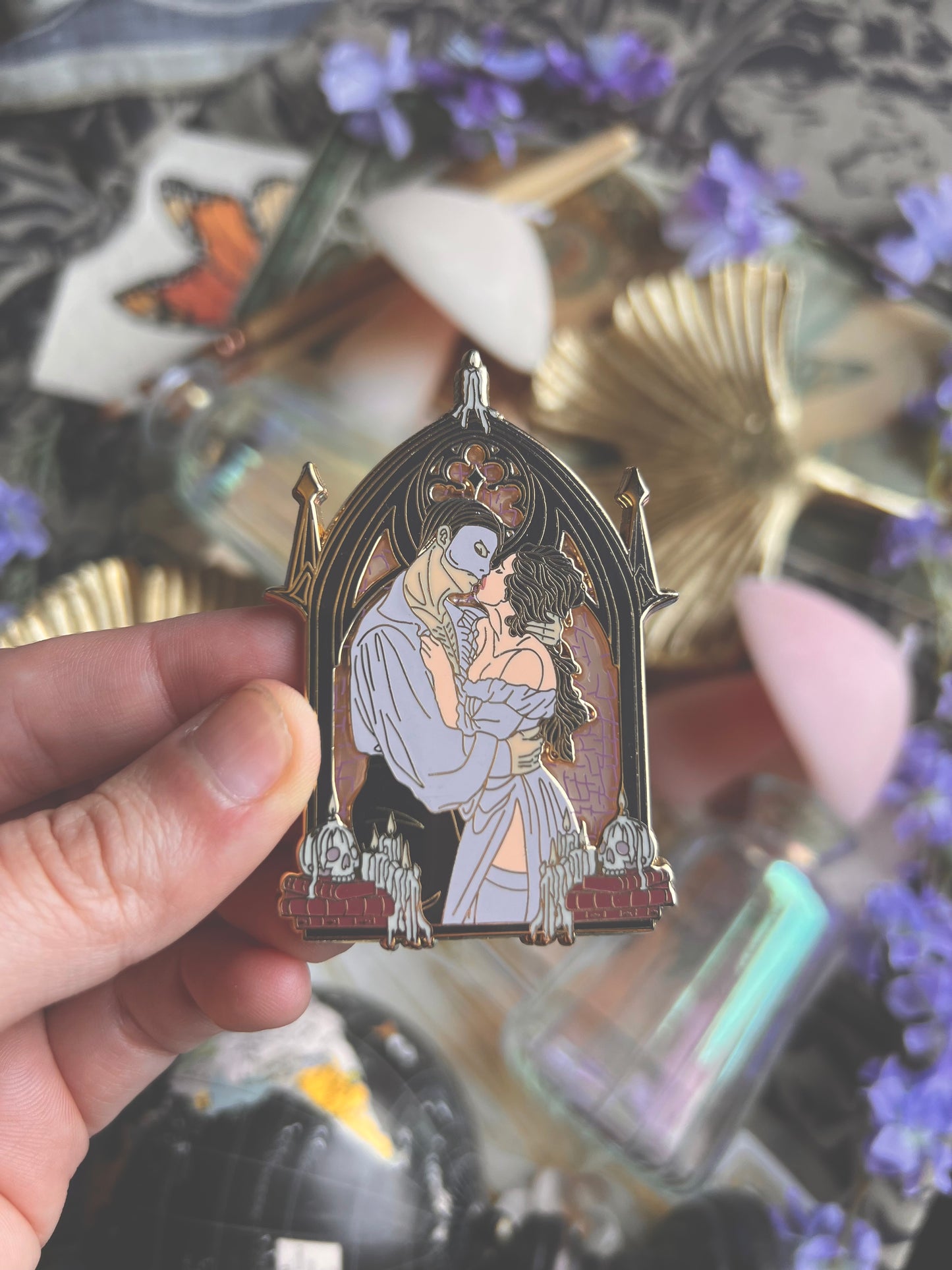 Spooky Couple Pins (Purple & White)