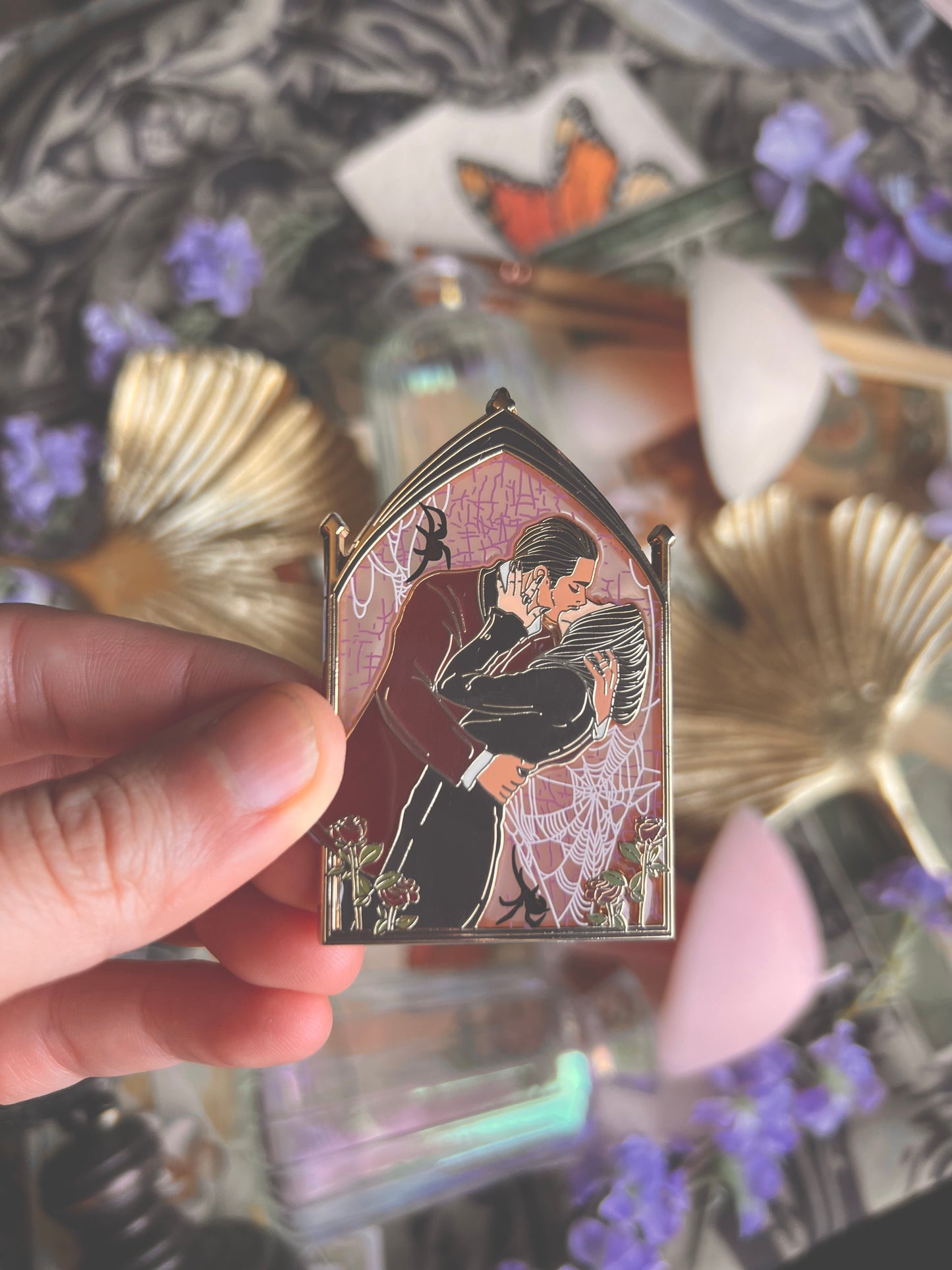 Spooky Couple Pins (Purple & White)