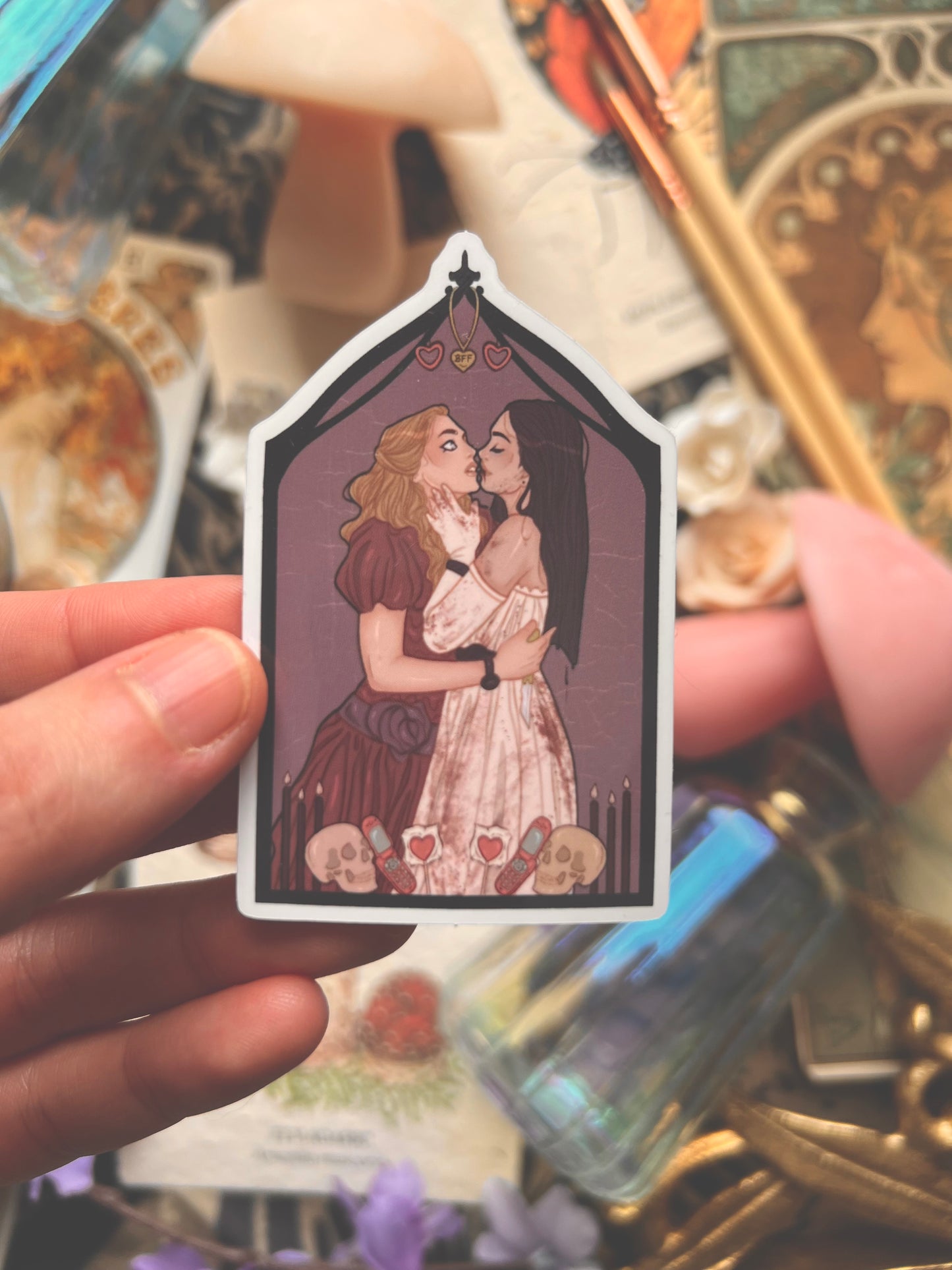 Spooky Couple Stickers (Purple & White)