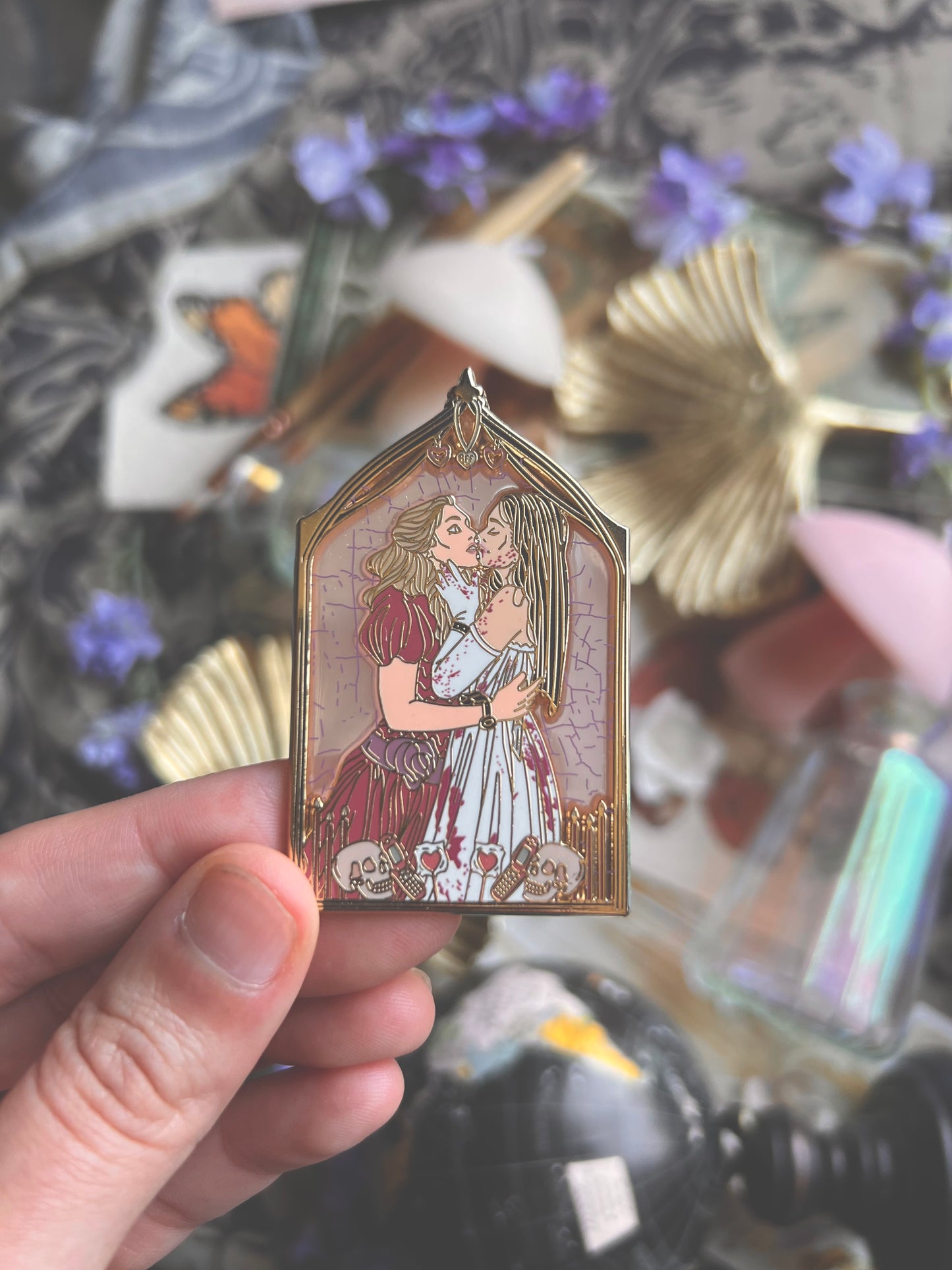 Spooky Couple Pins (Purple & White)