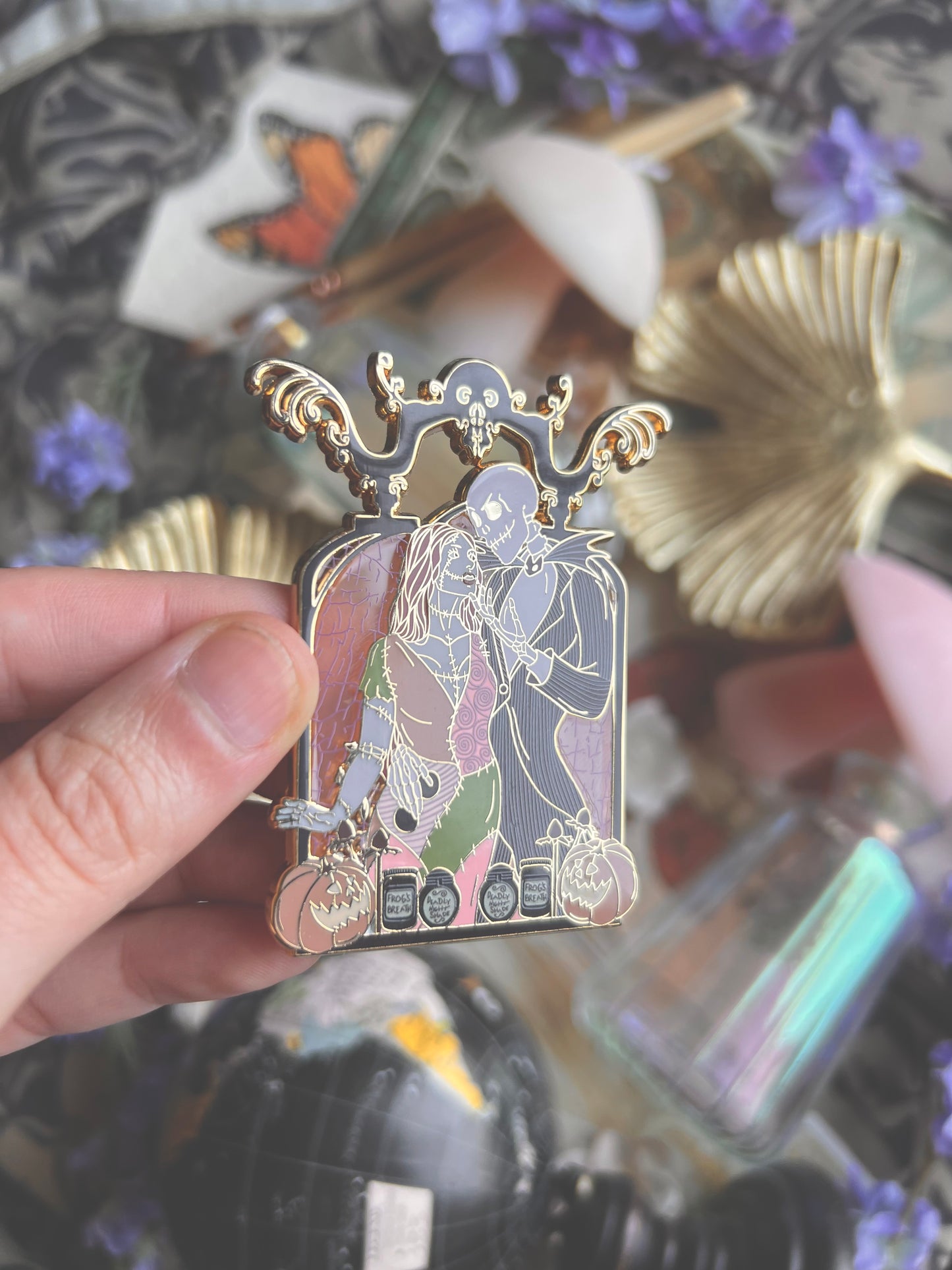Spooky Couple Pins (Purple & White)