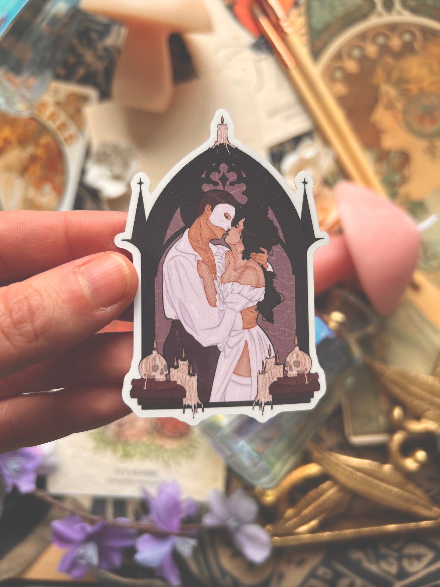 Spooky Couple Stickers (Purple & White)