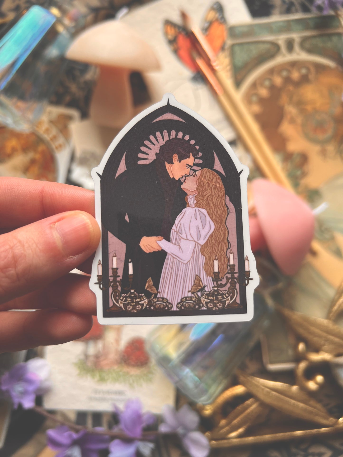 Spooky Couple Stickers (Purple & White)