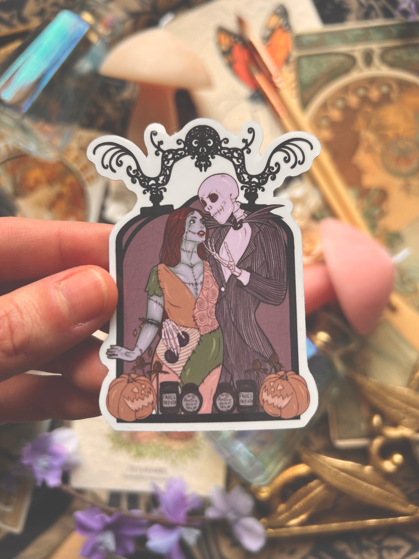 Spooky Couple Stickers (Purple & White)