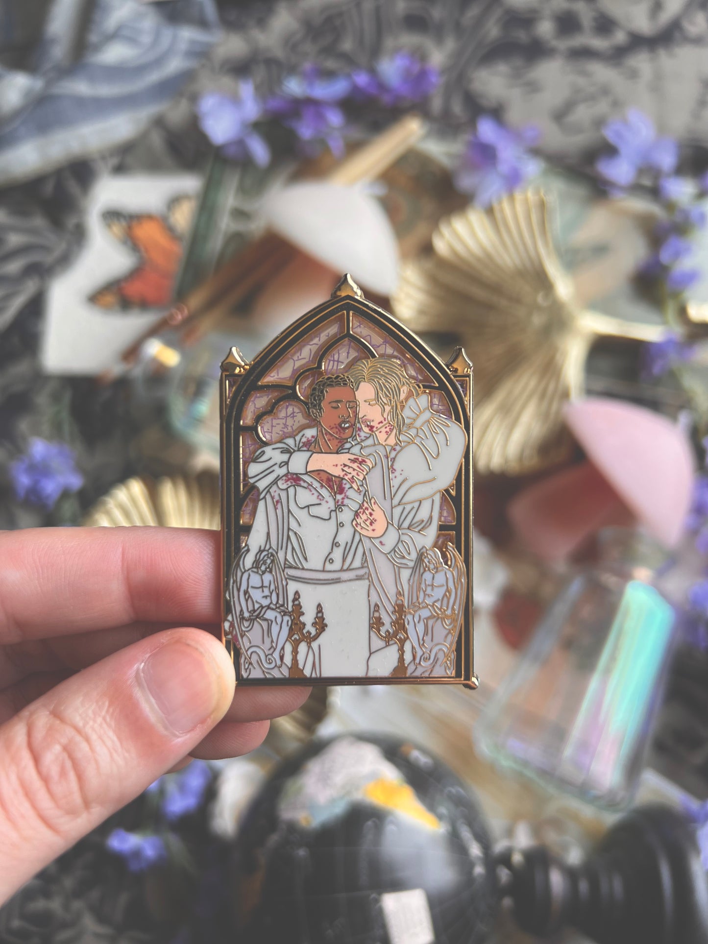 Spooky Couple Pins (Purple & White)