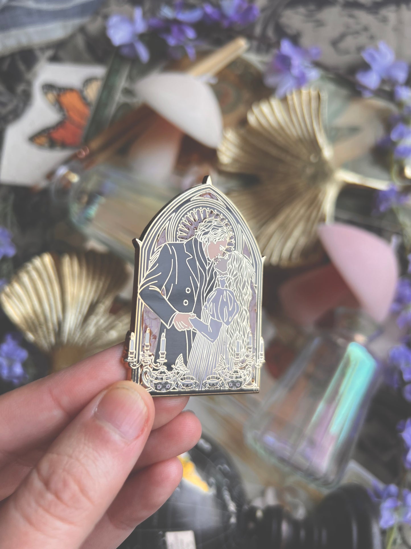Spooky Couple Pins (Purple & White)