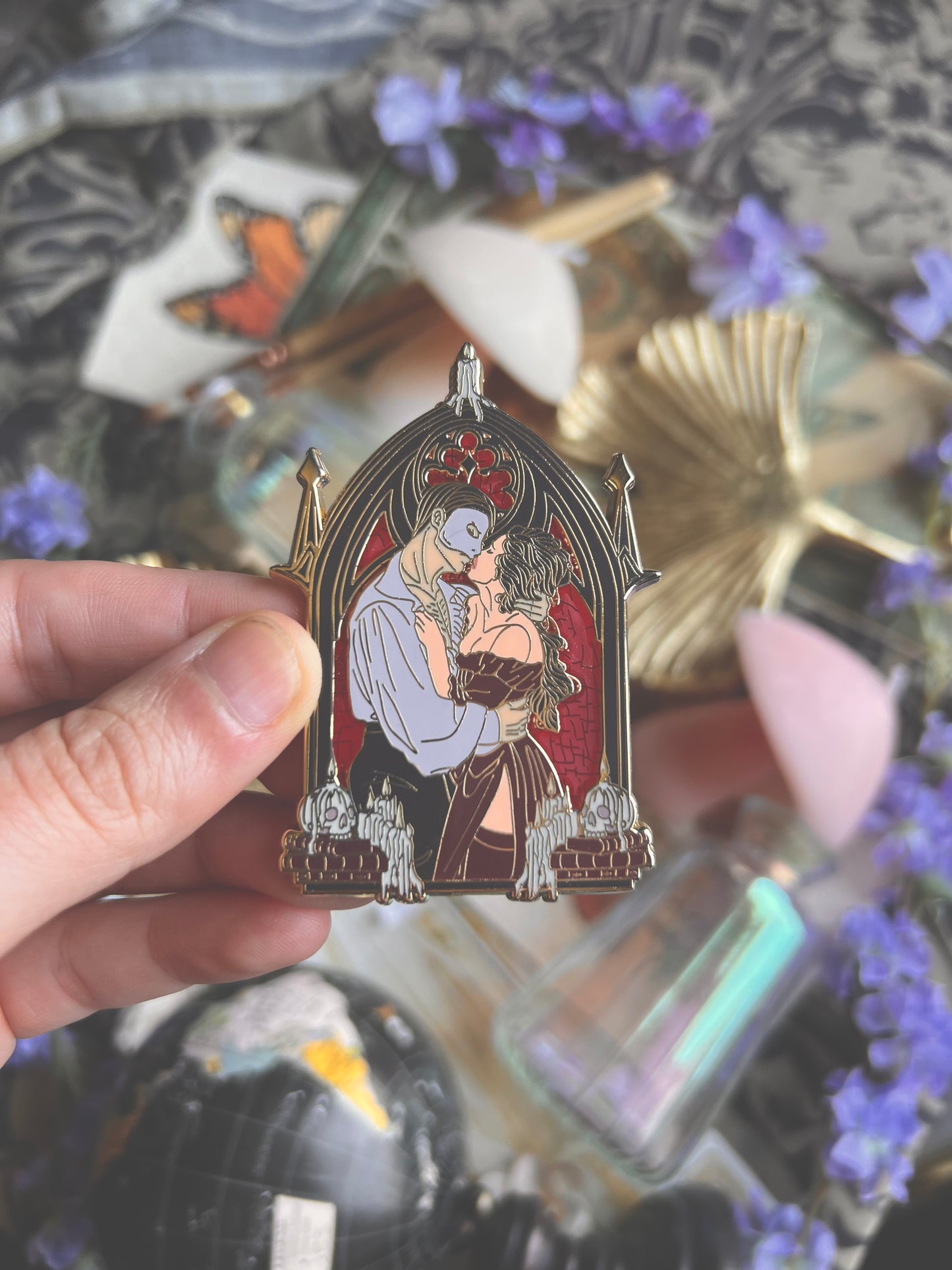 Spooky Couple Pins (Red & Black)