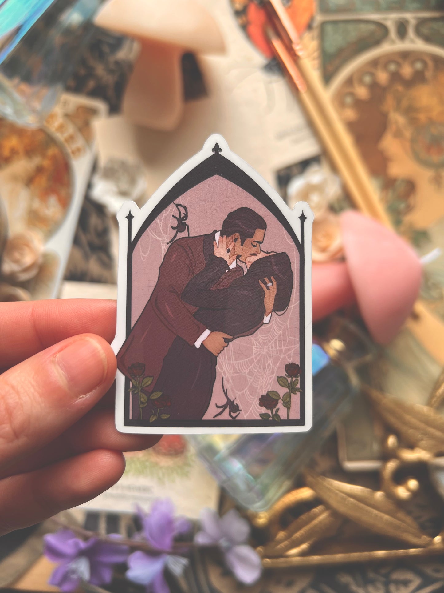 Spooky Couple Stickers (Purple & White)