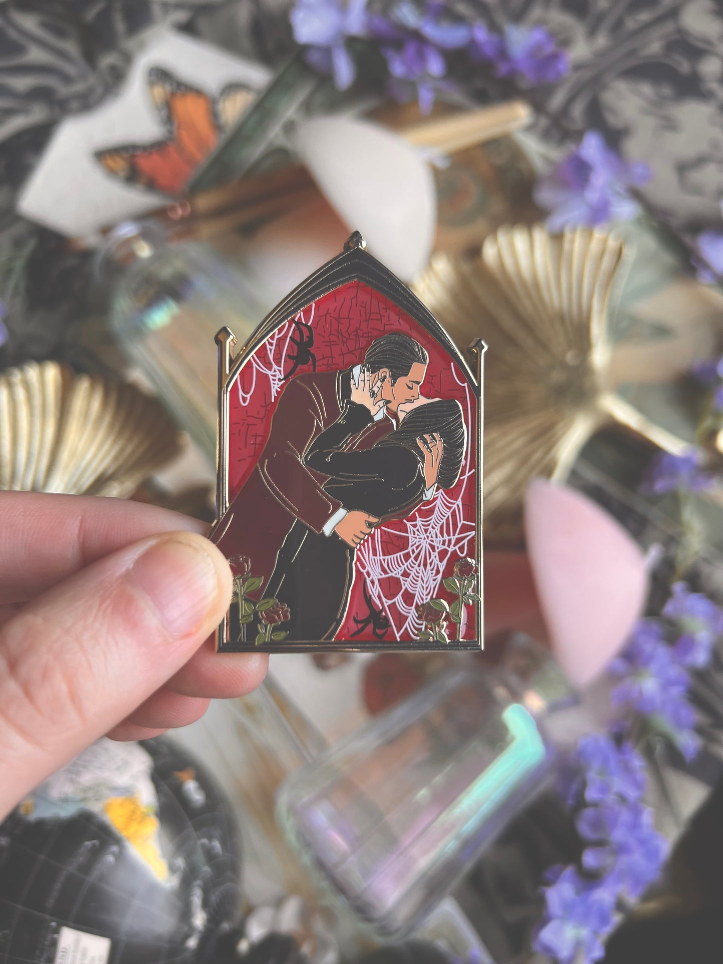 Spooky Couple Pins (Red & Black)