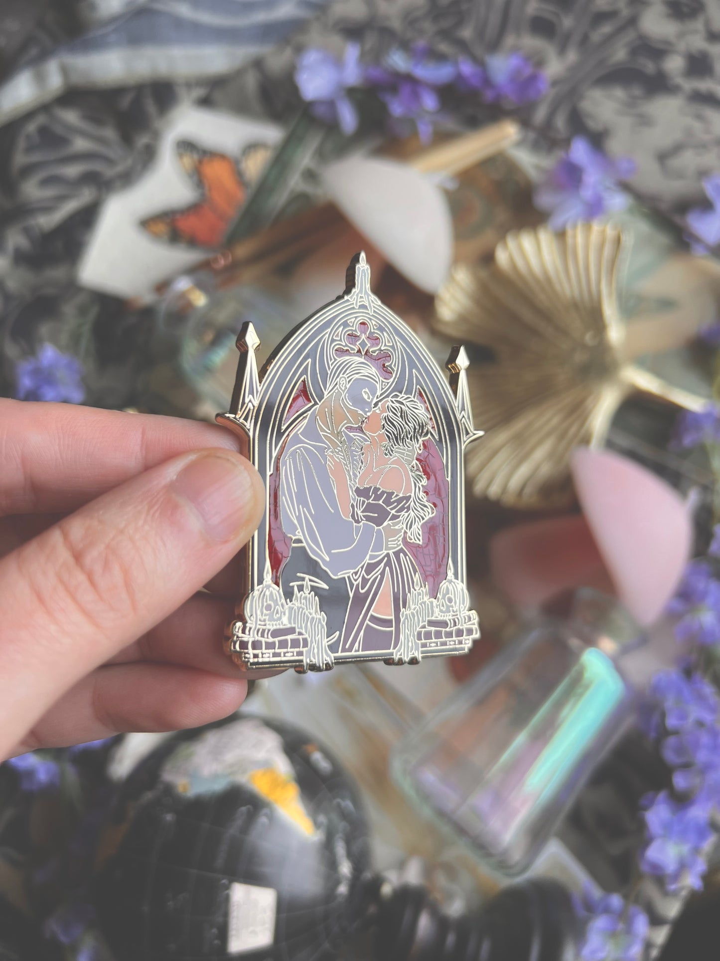 Spooky Couple Pins (Red & Black)
