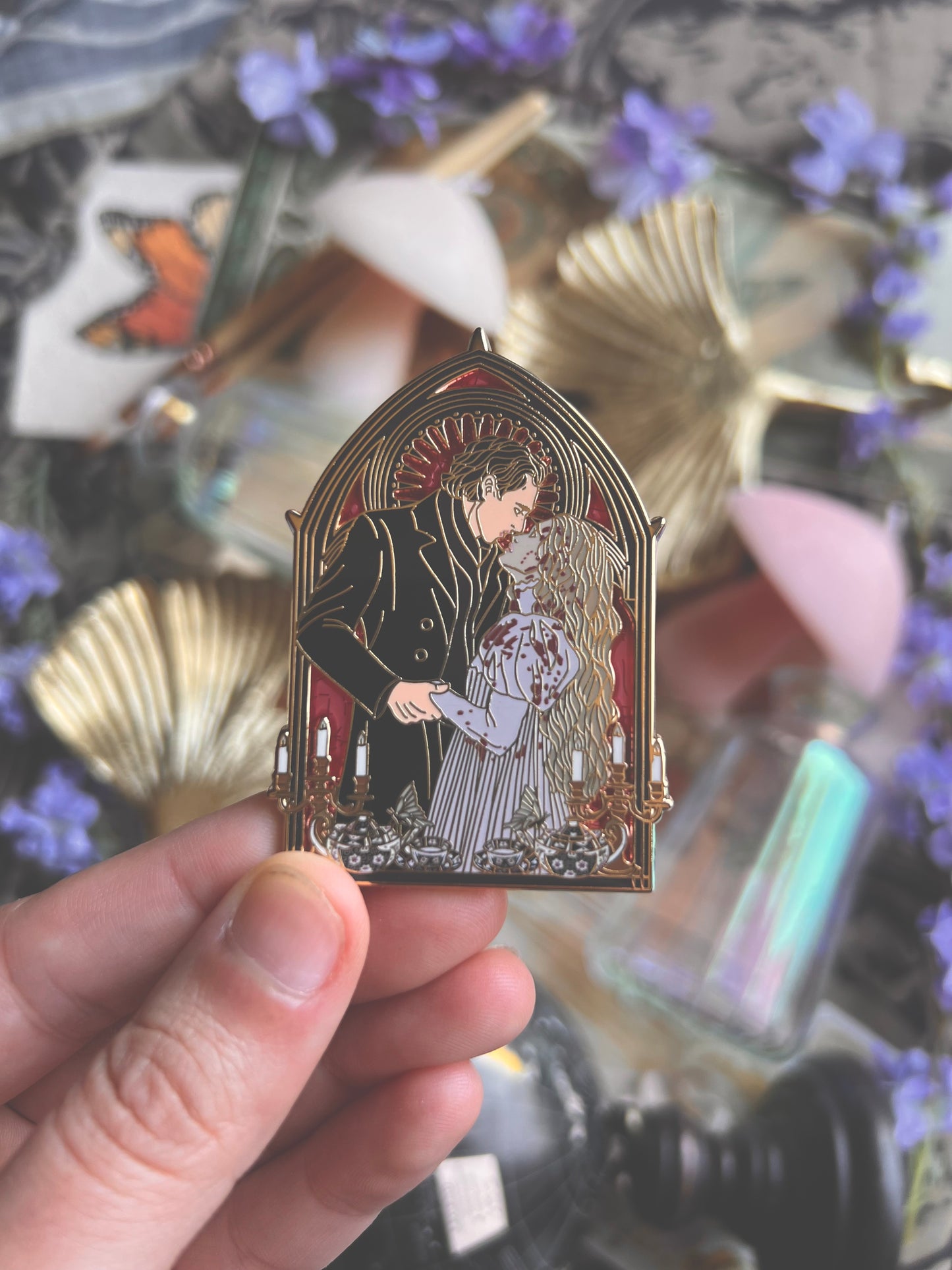 Spooky Couple Pins (Red & Black)