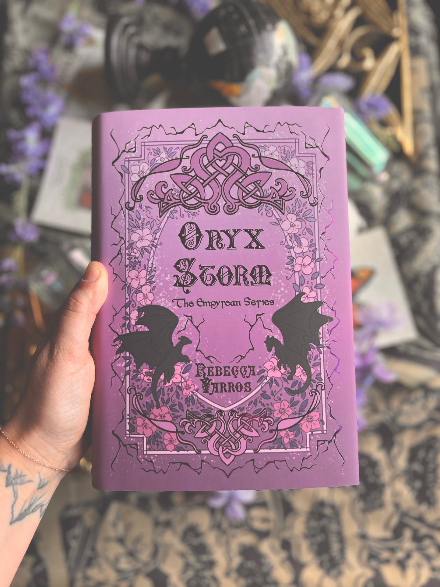Onyx Storm Purple Foil Dust Jacket