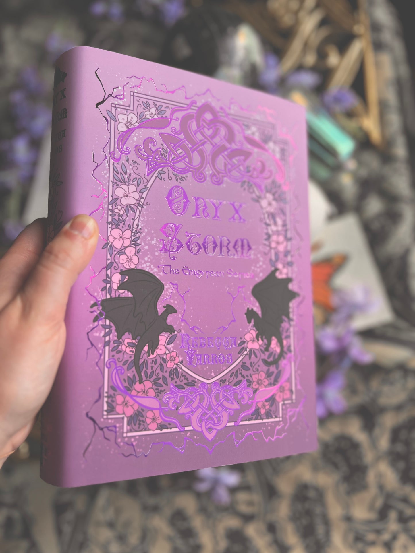 Onyx Storm Purple Foil Dust Jacket