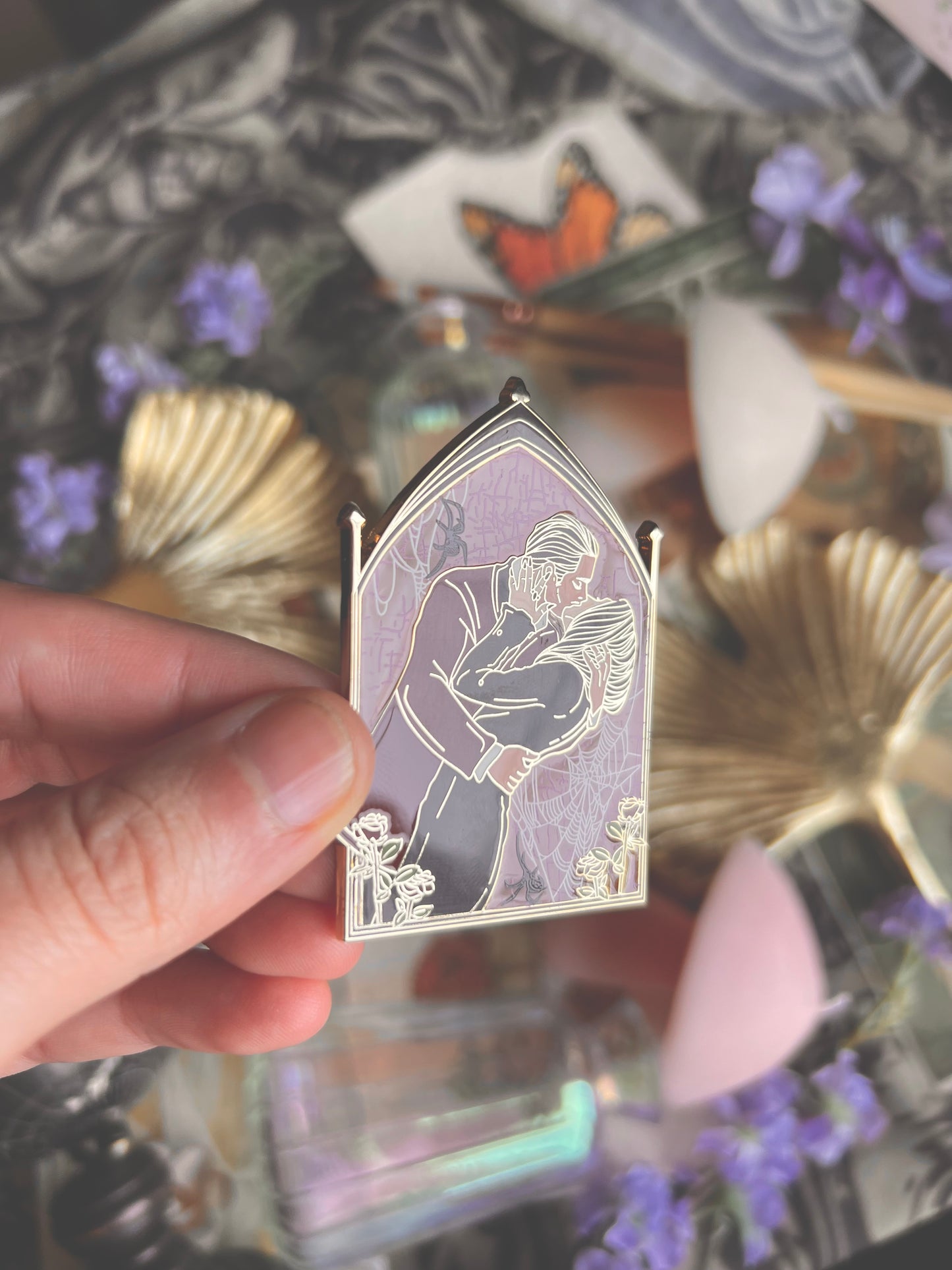 Spooky Couple Pins (Purple & White)
