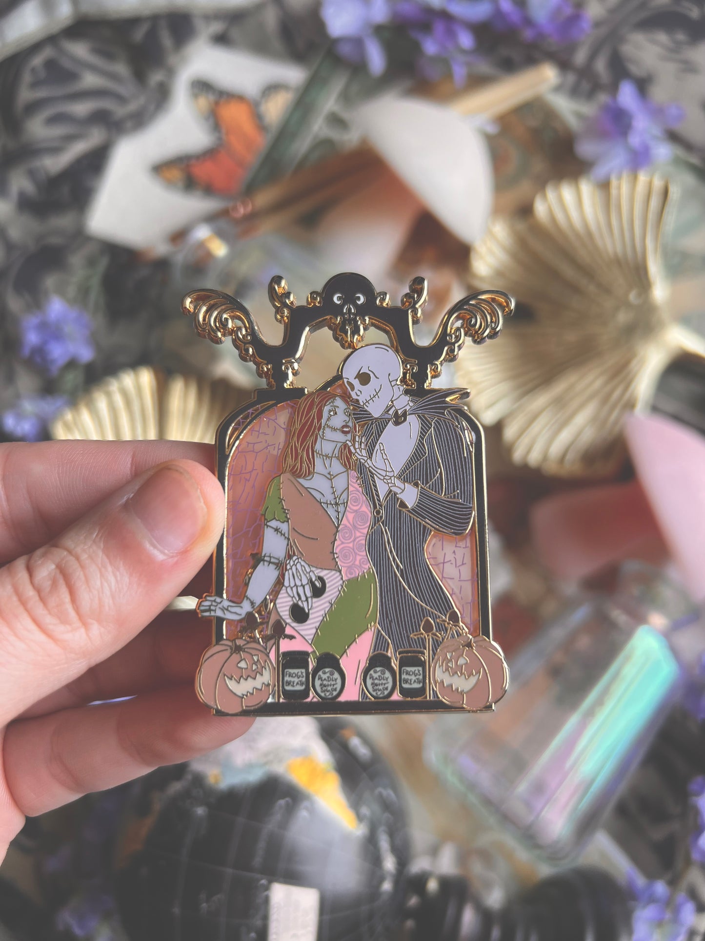 Spooky Couple Pins (Purple & White)