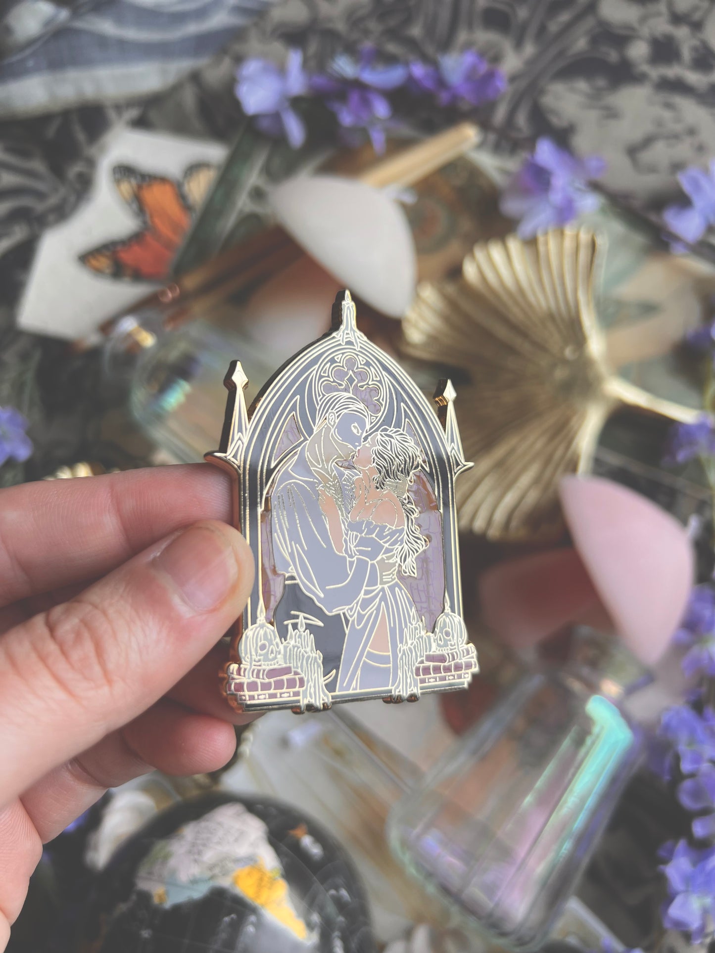 Spooky Couple Pins (Purple & White)