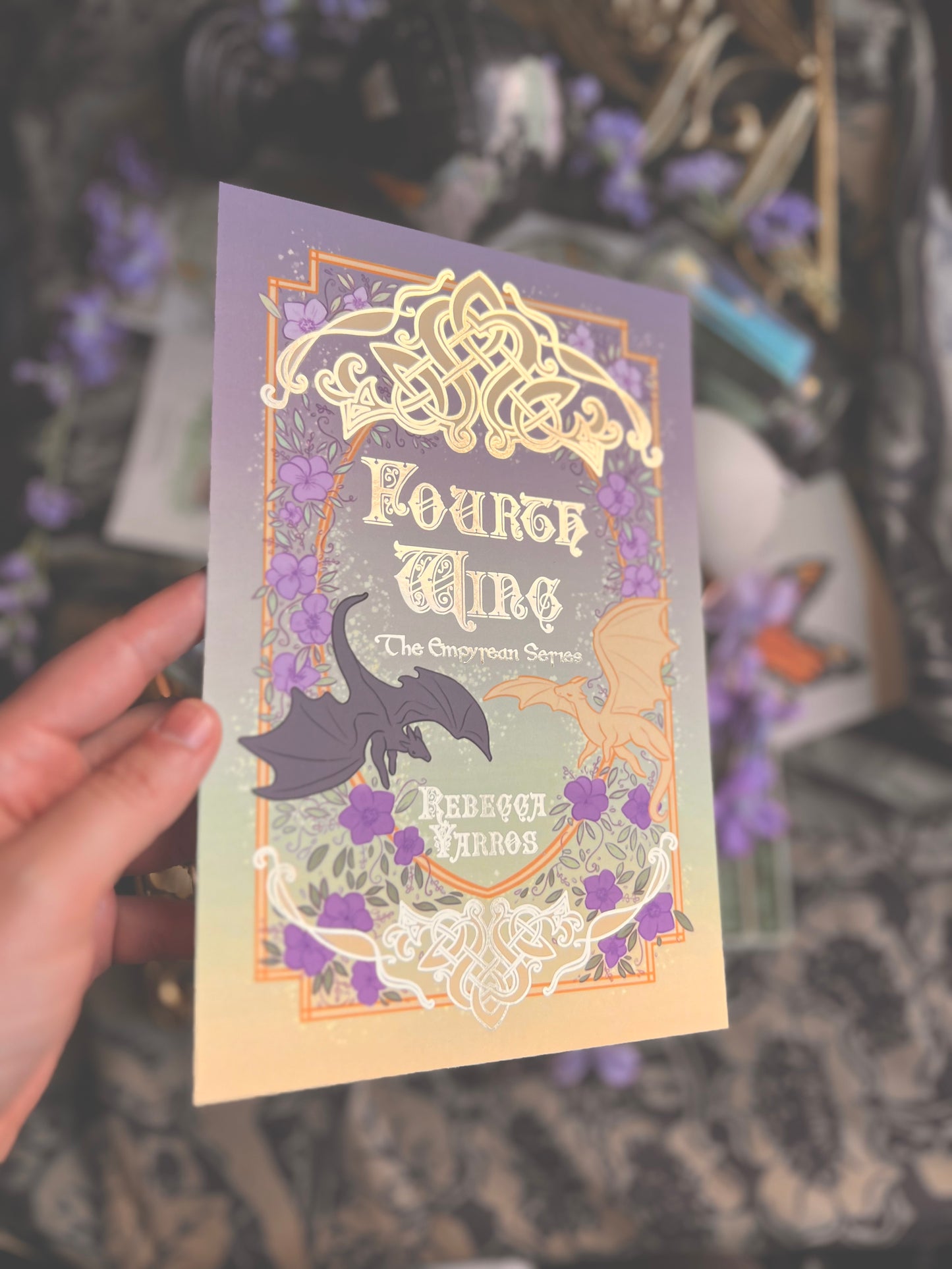 Fourth Wing Gold Foil Prints