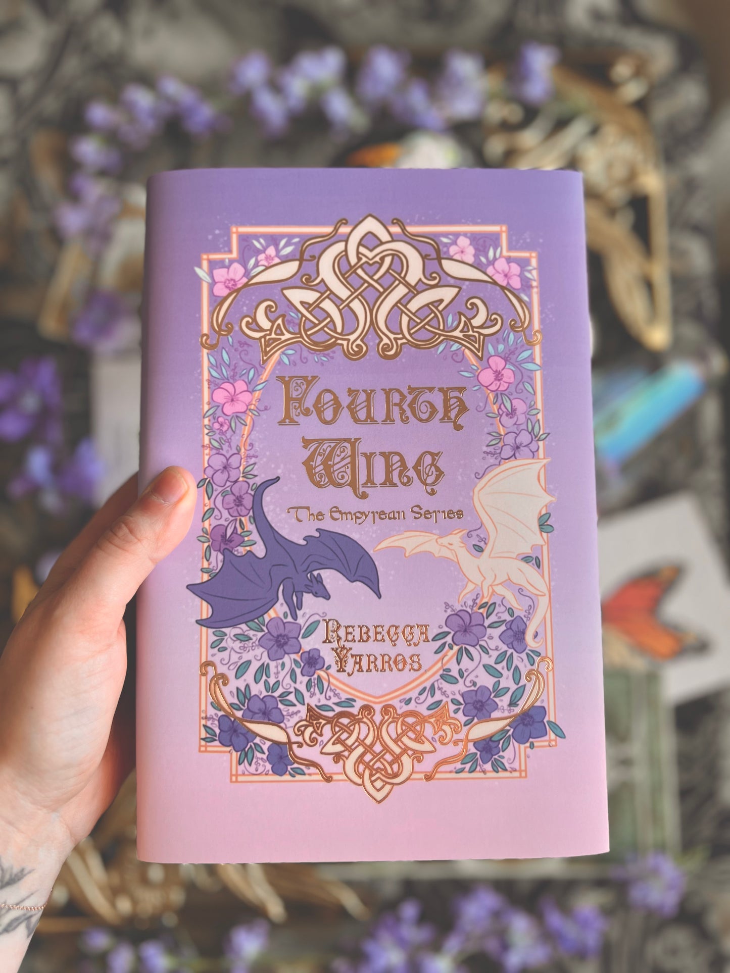 Fourth Wing Rose Gold Foil Dust Jacket