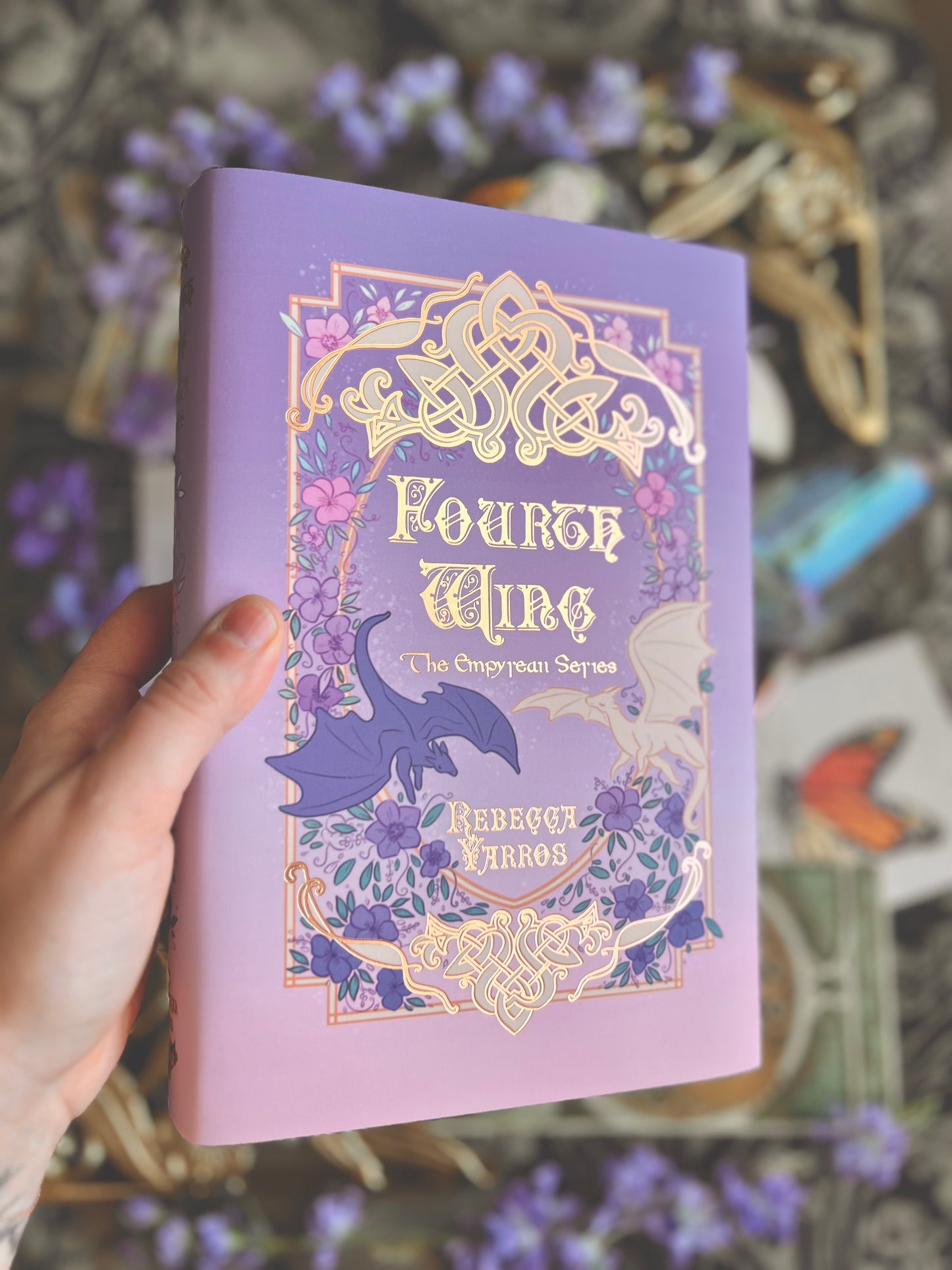 Fourth Wing Rose Gold Foil Dust Jacket