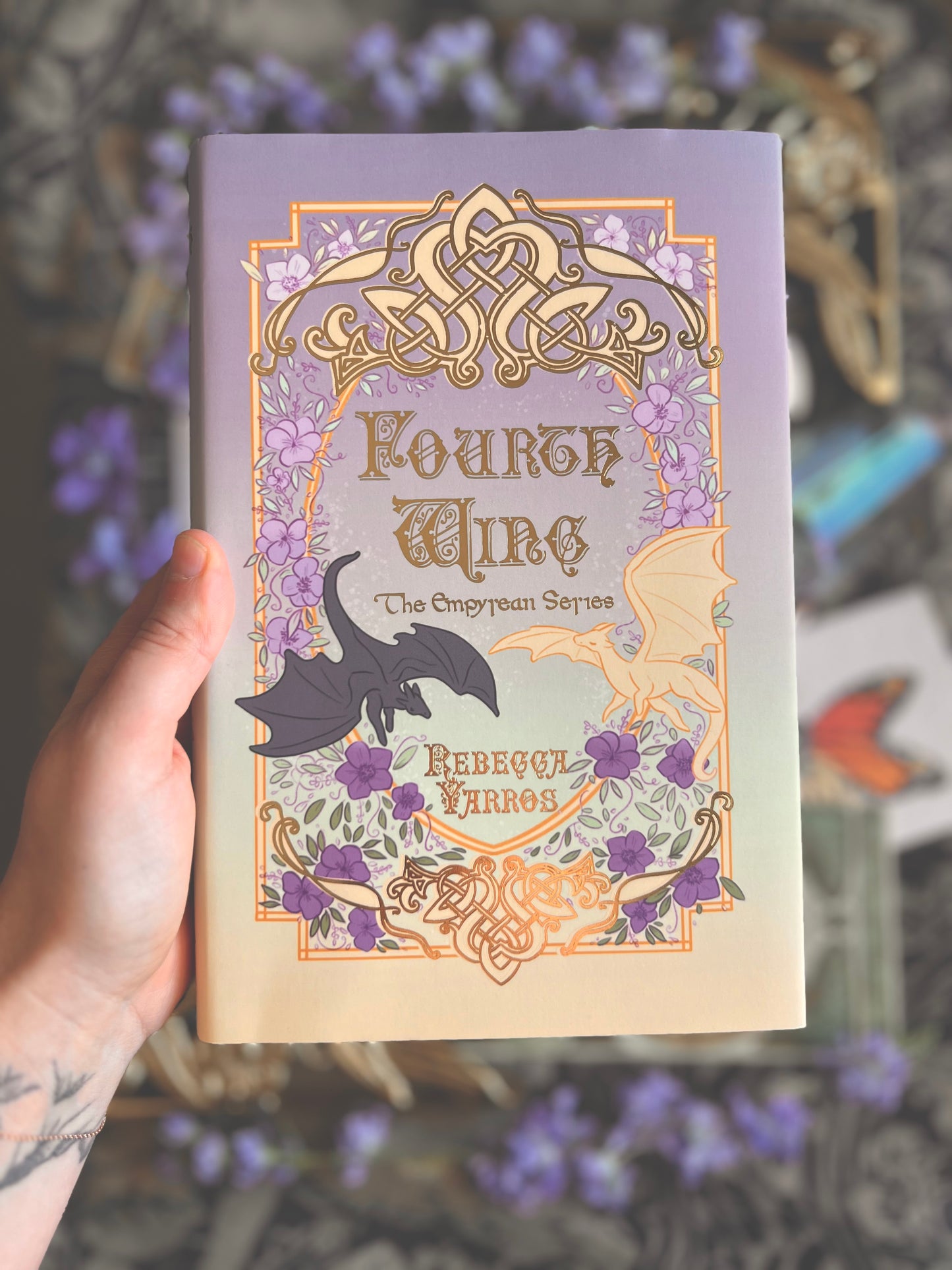 Fourth Wing Gold Foil Dust Jacket