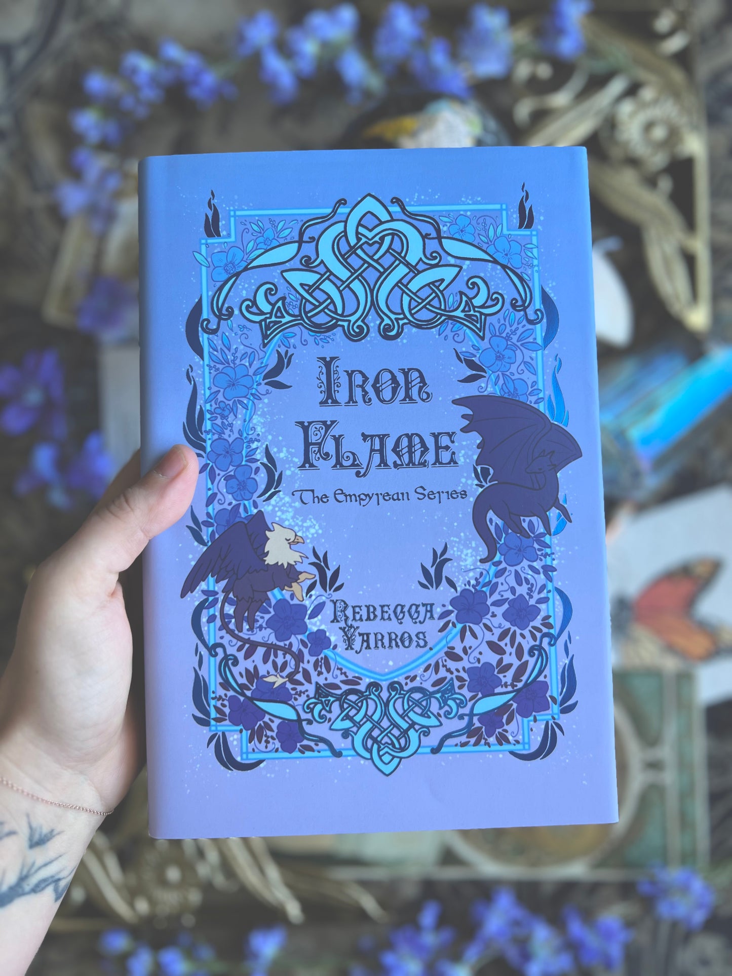 Iron Flame Blue Foil Dust Jacket