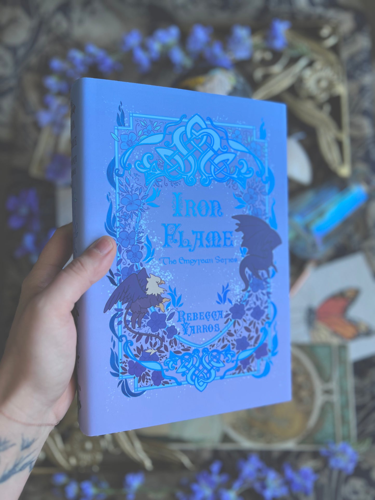 Iron Flame Blue Foil Dust Jacket