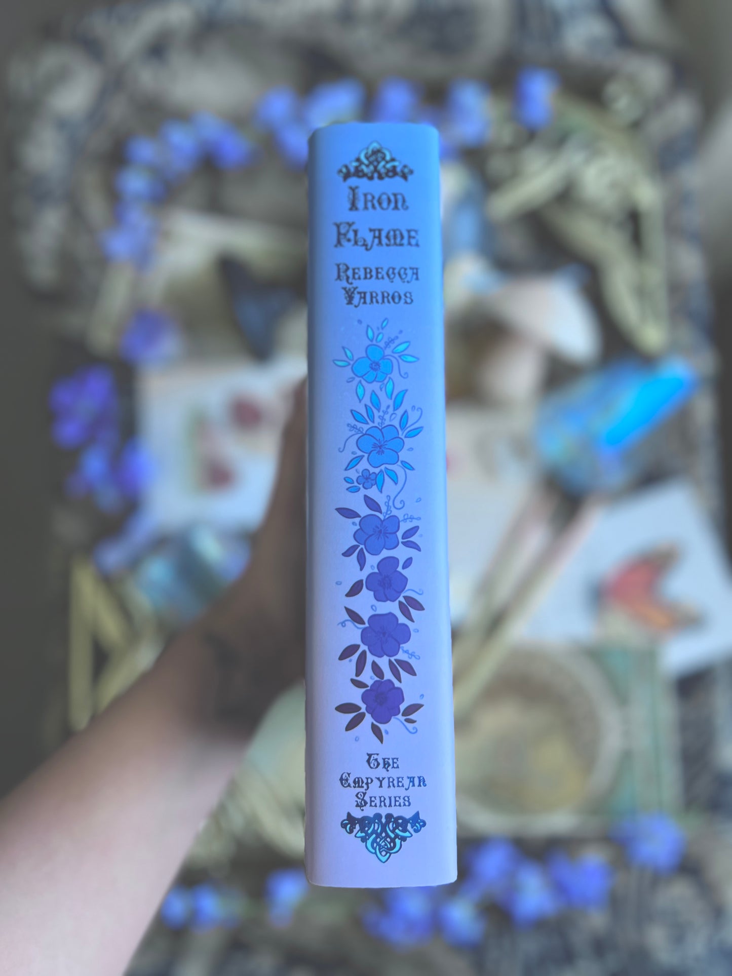 Iron Flame Blue Foil Dust Jacket