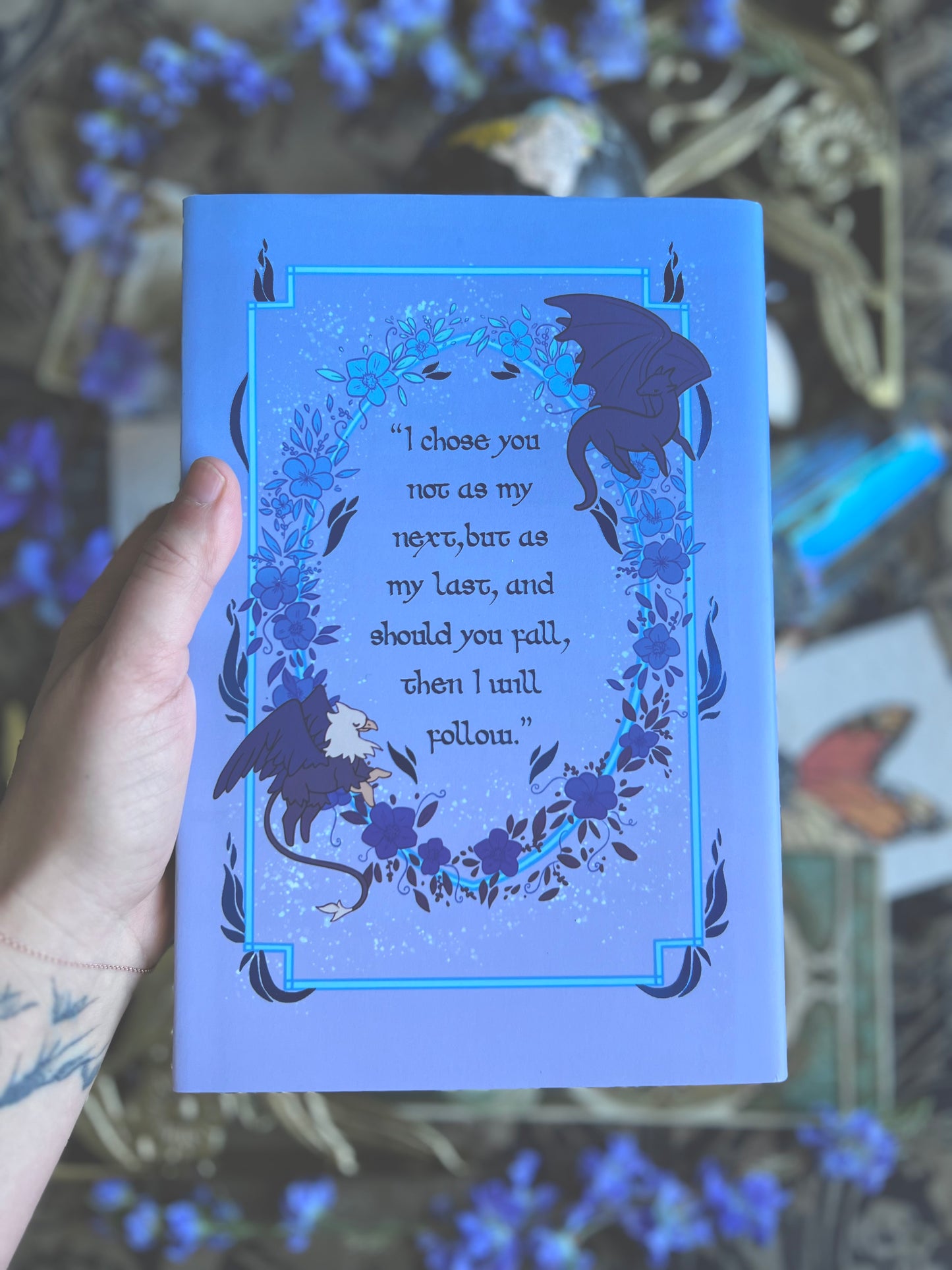 Iron Flame Blue Foil Dust Jacket