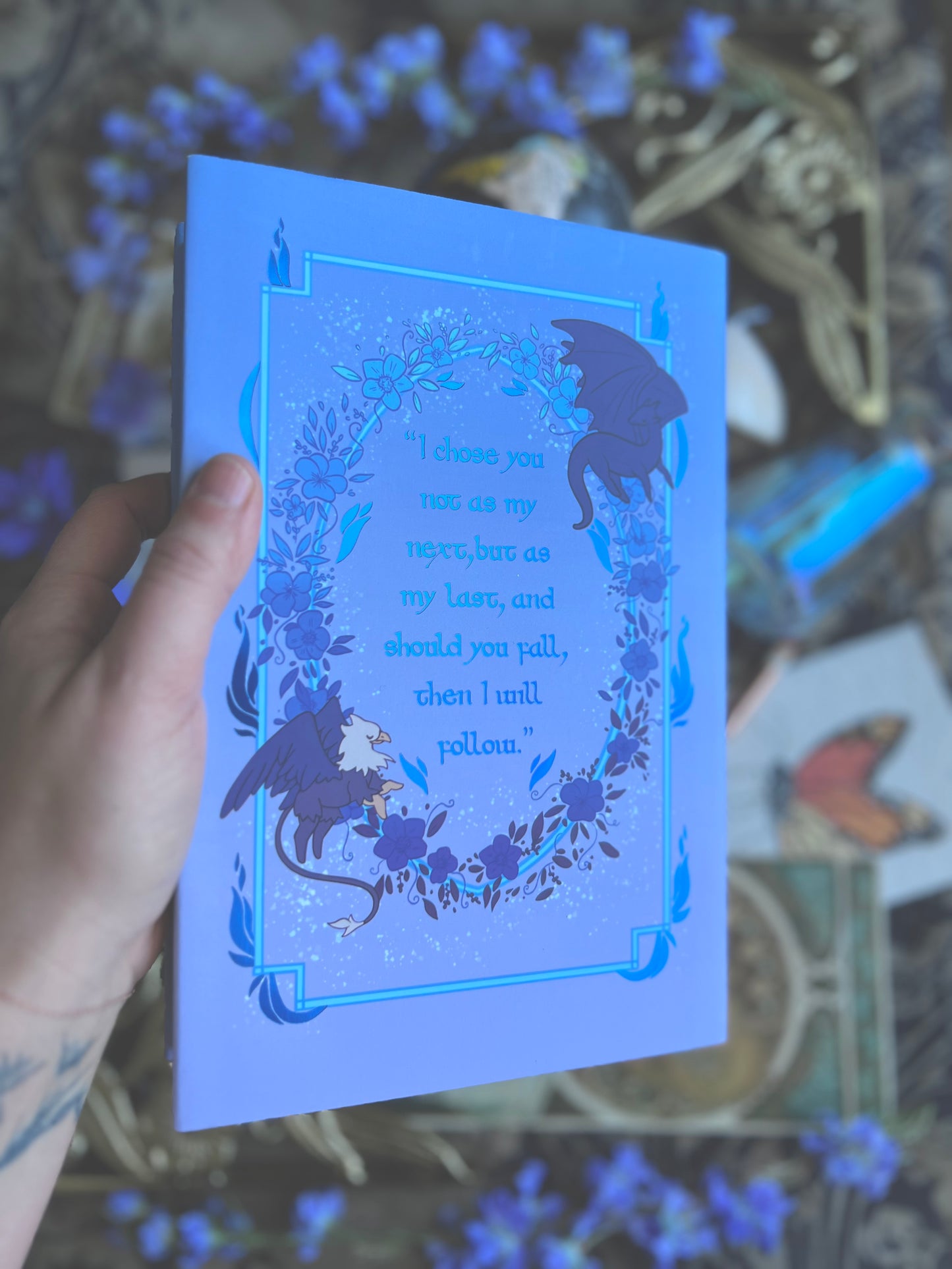 Iron Flame Blue Foil Dust Jacket