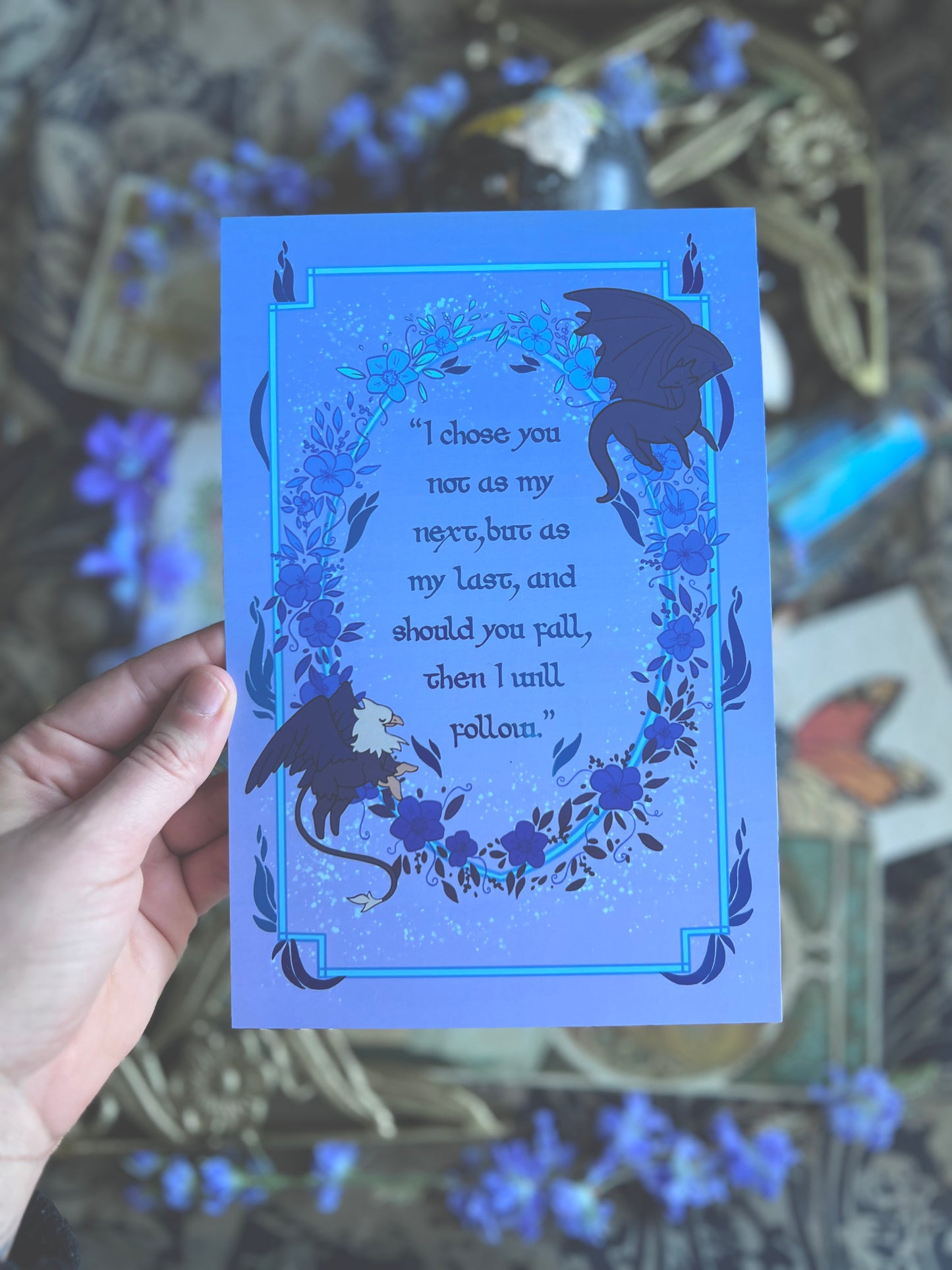 Iron Flame Blue Foil Prints