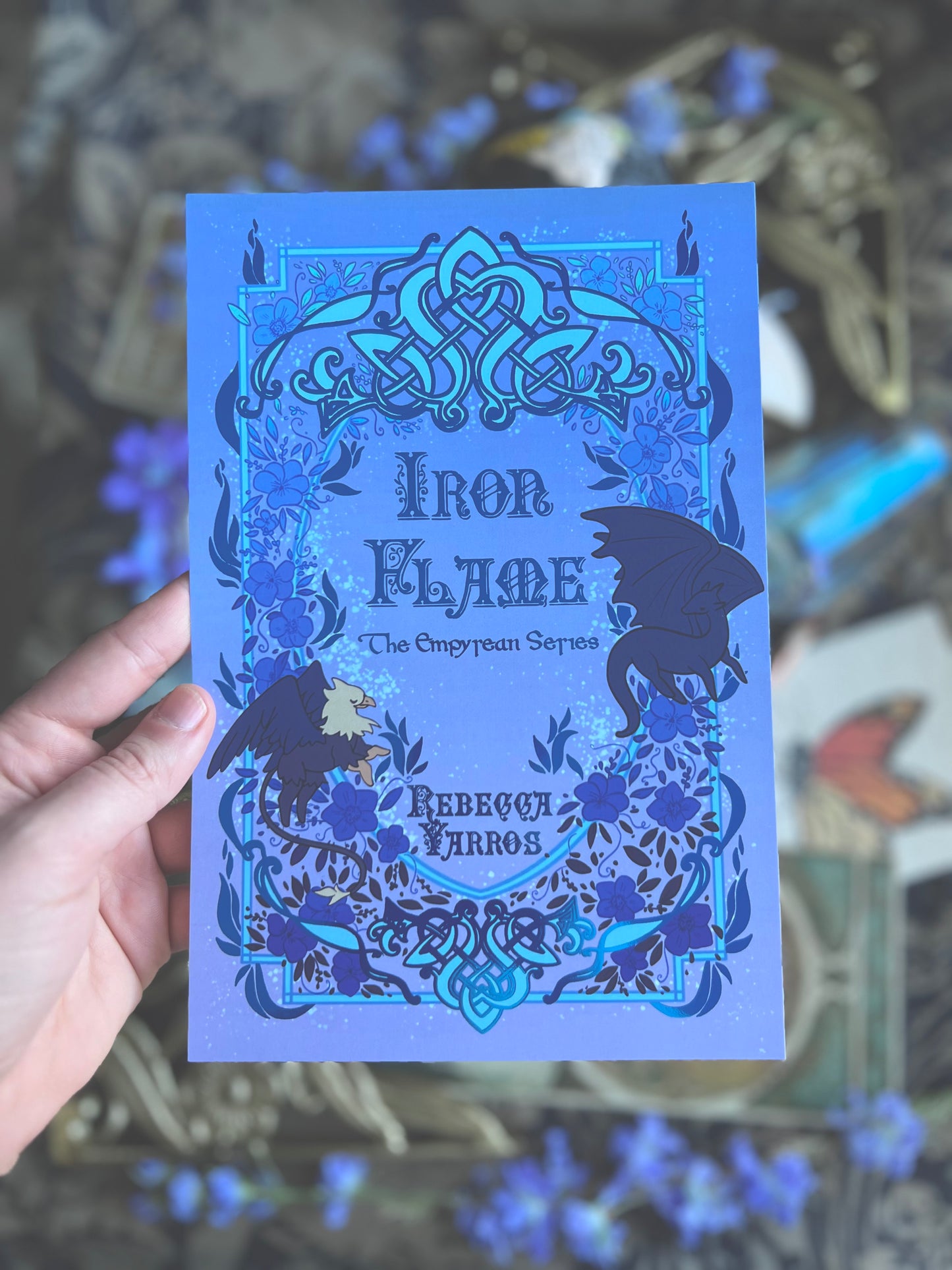 Iron Flame Blue Foil Prints