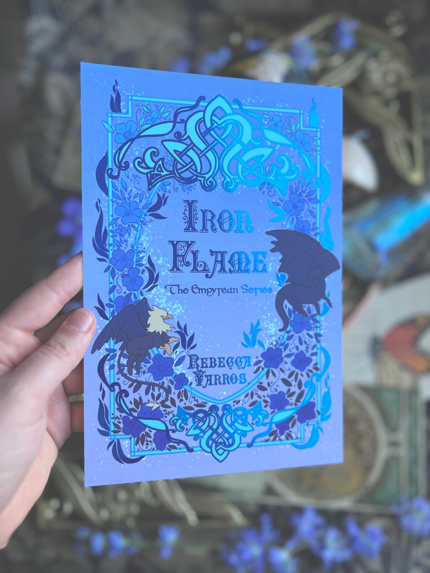 Iron Flame Blue Foil Prints