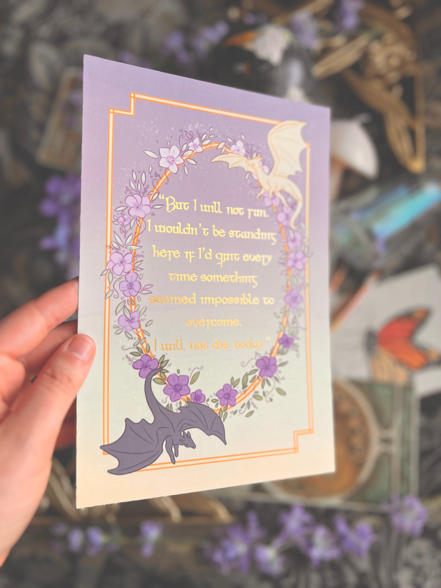 Fourth Wing Gold Foil Prints
