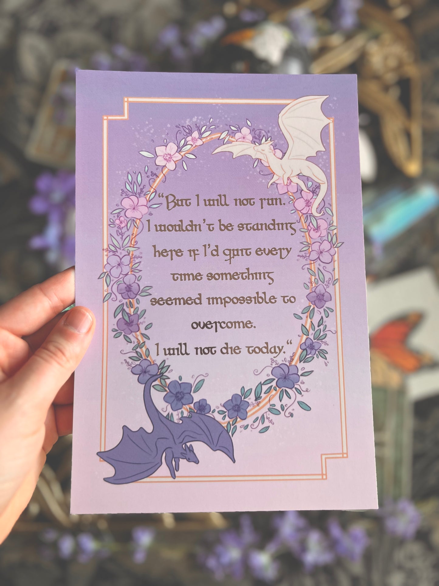 Fourth Wing Rose Gold Foil Prints