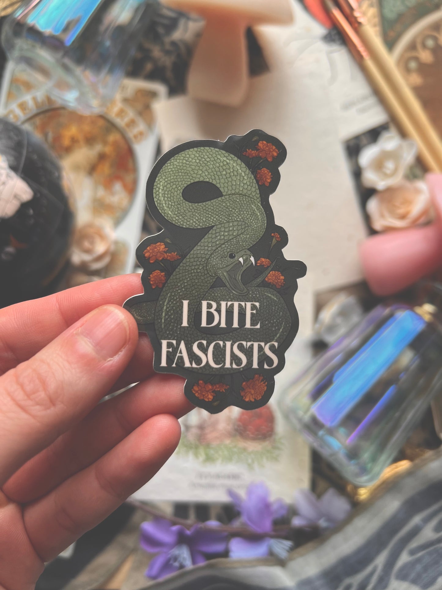 I Bite Fascists Sticker
